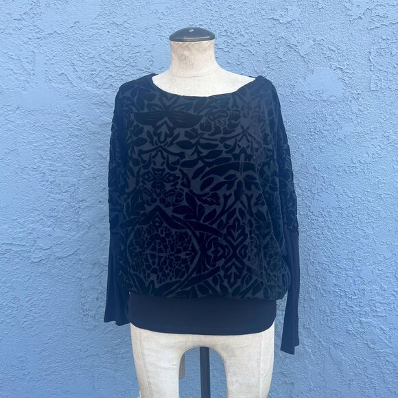 Velvet Burnout Blouse in Medium Womens Whimsygoth Gothic - Picture 9 of 9